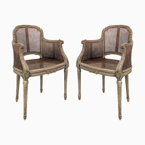 Set of Louis XVI Style Caned Armchairs