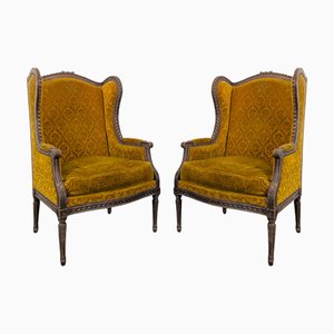 Set of Louis XVI Style Wing Chairs