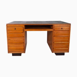 Bureau Vintage en Bois avec Plateau en Linoléum, 1950s
