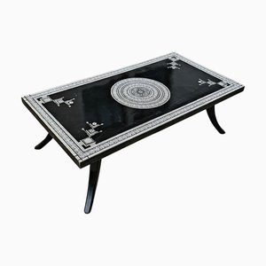 Large Coffee Table in Black Lacquer Oak by Ettore Zaccari, 1890s