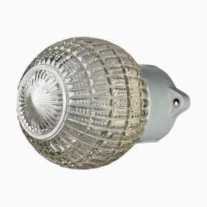 Lampada da parete o soffitto Bauhaus in porcellana e vetro, Germania, anni '30
