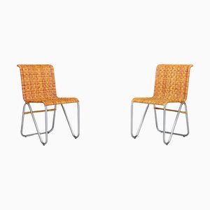 Bauhaus Diagonal Chairs attributed to Willem Hendrik Gispen for Gispen, Netherlands, 1970s, Set of 2