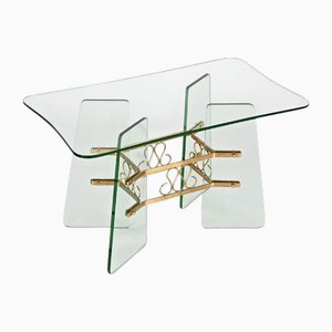 Table Basse en Verre de Cristal et Laiton par Pietro Chiesa pour Fontana Arte, 1930s