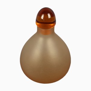 Vintage Mordern Amber Satin Murano Glass Bottle by V. Nason & C., 1970s