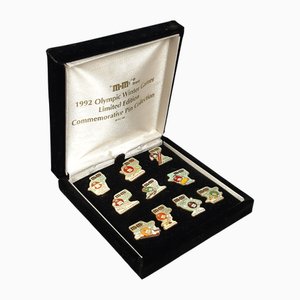 Vintage Olympische Winterspiele Pin Set N.10 von M&Ms, 1992, 10er Set