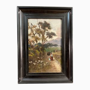 Seguace di Camille Corot, XIX secolo, paesaggio italiano