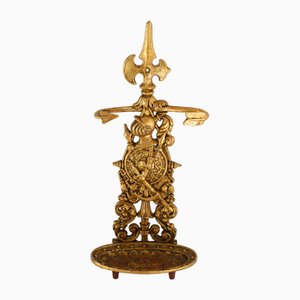 French Gilded Cast Iron Umbrella Stand, 1950s