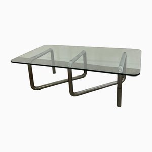 Coffee Table in Steel and Glass, 1970s