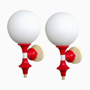 Vintage Space Age Wandleuchten aus Glas von Richard Essig, 2er Set