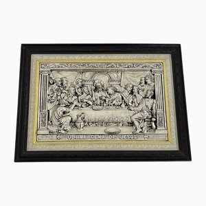 Large Plaque of Jesus' Last Supper in Plated Silver, Italy, 1960s