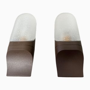 Vintage Frosted Glass Wall Lamp from Hans Popp, Set of 2