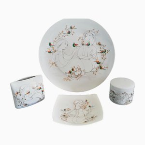 Dinner Plates by Bjorn Wiinblad for Rosenthal Studio-Line, 1980s, Set of 4