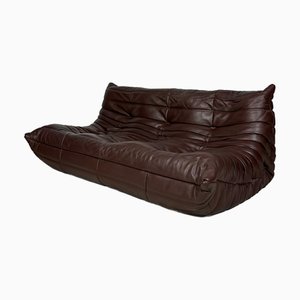 Originale Togo a tre posti in pelle di Michel Ducaroy per Ligne Roset, inizio XXI secolo