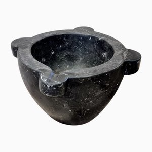 Antique French Black Marble Mortar, 1890s
