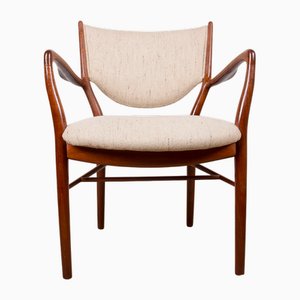 Danish Teak and Fabric Armchair by Finn Jhul for Bovirke, 1950s