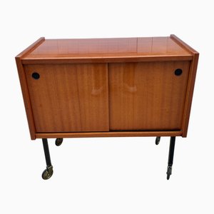Mueble bar vintage para TV con 2 puertas correderas, años 50