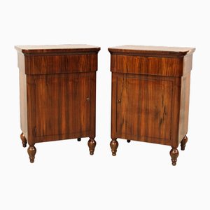 Tables de Chevet Charles X en Noyer, Italie, Set de 2