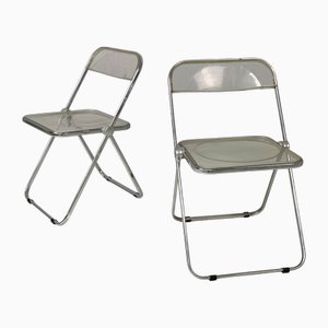 Italian Modern Chairs Plia by Giancarlo Piretti for Anonymous Castelli, 1970s, Set of 2
