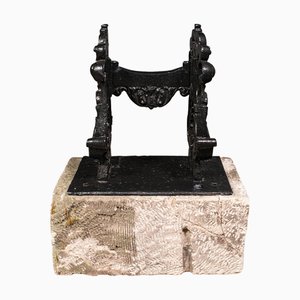 Raspador para botas inglés antiguo de hierro fundido, 1800