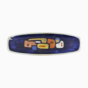 Mid-Century Modern Elongated Glazed Ceramic Bowl, 1960s