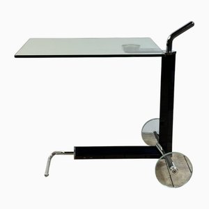 Vintage Side Table in Steel and Glass, 1980