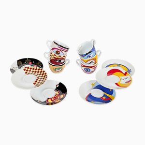 Vintage Free Time Espresso Set by Karim Rashid, 1980s, Set of 12