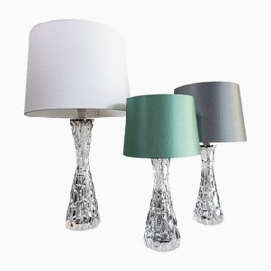 Lámparas de mesa esculturales de vidrio de Carl Fagerlund para Orrefors, Suecia, años 60