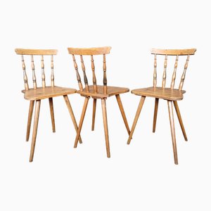 Antique Slovenian Alps Farm Chairs, 1930s, Set of 3