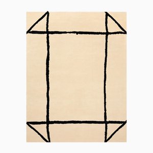 Tapis Azteca Rectangulaire Moderne Noir et Blanc par Tapis Studio pour Hommés Studio