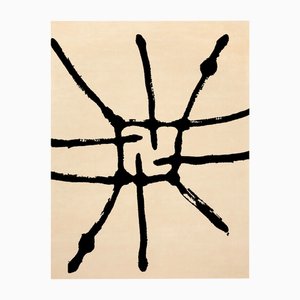 Tapis Maya Rectangulaire Moderne Noir et Blanc par Tapis Studio pour Hommés Studio