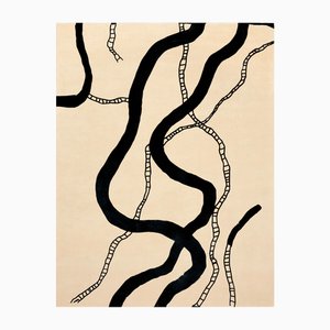 Tapis Moderne Hydrus Rectangulaire Noir et Blanc par Tapis Studio pour Hommés Studio