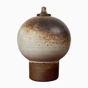 Mid-Century Modern Danish Studio Pottery Oil Lamp from Aage Würtz, 1956