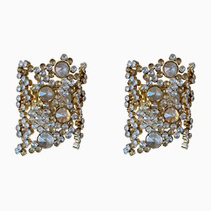 Crystal Glass and Gold Plated Sconces from Palwa, Germany, 1960s, Set of 2