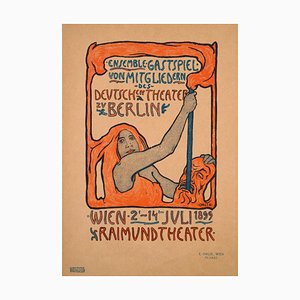 Emil Orlik, Performance by Members of the Deutsches Theater Zu Berlin, 1899, Lithograph