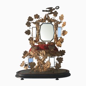 Portagioie Globe De Mariage in velluto rosso e metallo dorato