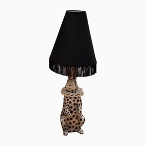 Lamp with Rabbit in Painted Ceramic, 2010s