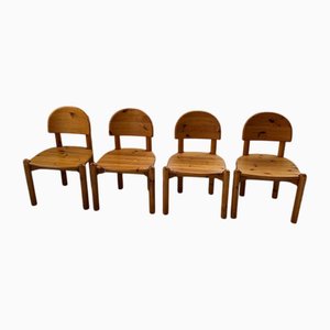 Vintage Stühle aus Kiefernholz von Rainer Daumiller, 1980er, 4er Set