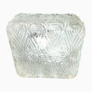 Plafonnier Carré en Verre Transparent, Portugal, 1990s