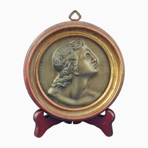 Antique Bronze Plaque Medallion by Vincenzo Gemito, 1890s