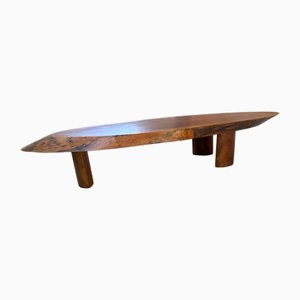 Vintage Couchtisch mit Tischplatte aus exotischem Holz, 1950er