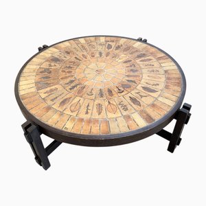 Table Basse Herbier Ronde par Roger Capron, 1950s