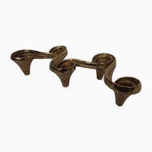 Grand Bougeoir Brutaliste en Bronze par Michael Harjes, 1960s