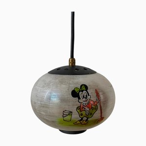 Ceiling Light with Walt Disney Motifs of Minnie and Mickey, 1950s