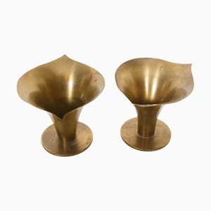 Vintage Brass Candlesticks by Carl-Einar Borgström for Ystad Metall, 1940s, Set of 2