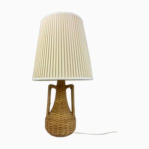 Vintage Water Hyacinth Table Lamp, 1970s