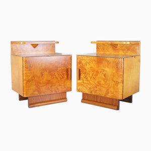 Moderne Mid-Century Nachttische aus Ahorn Wurzelholz von Jindrich Halabala für Up Zavody, 1950er, 2er Set