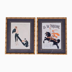 Framed La Vie Parisienne Magazine Covers, 1890s-1910s, Set of 2