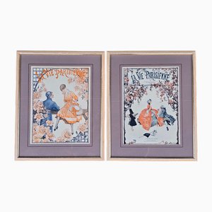 Framed La Vie Parisienne Magazine Covers, 1890s-1910s, Set of 2