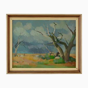 Richard Björklund, Tree, 1960s, Huile sur Panneau, Encadré