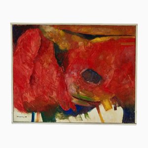 Borgenhög, Abstrakte Komposition, 1968, Öl auf Leinwand, Gerahmt